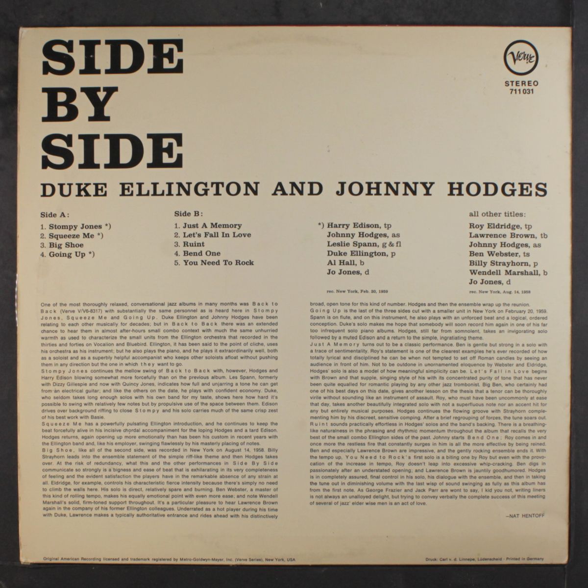 side by side by DUKE ELLINGTON & JOHNNY HODGES