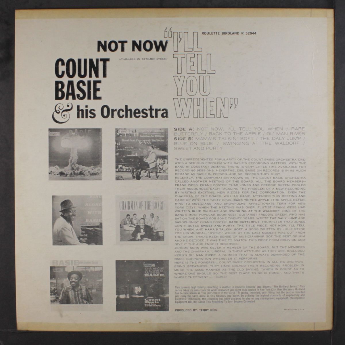 not now, i'll tell you when by COUNT BASIE