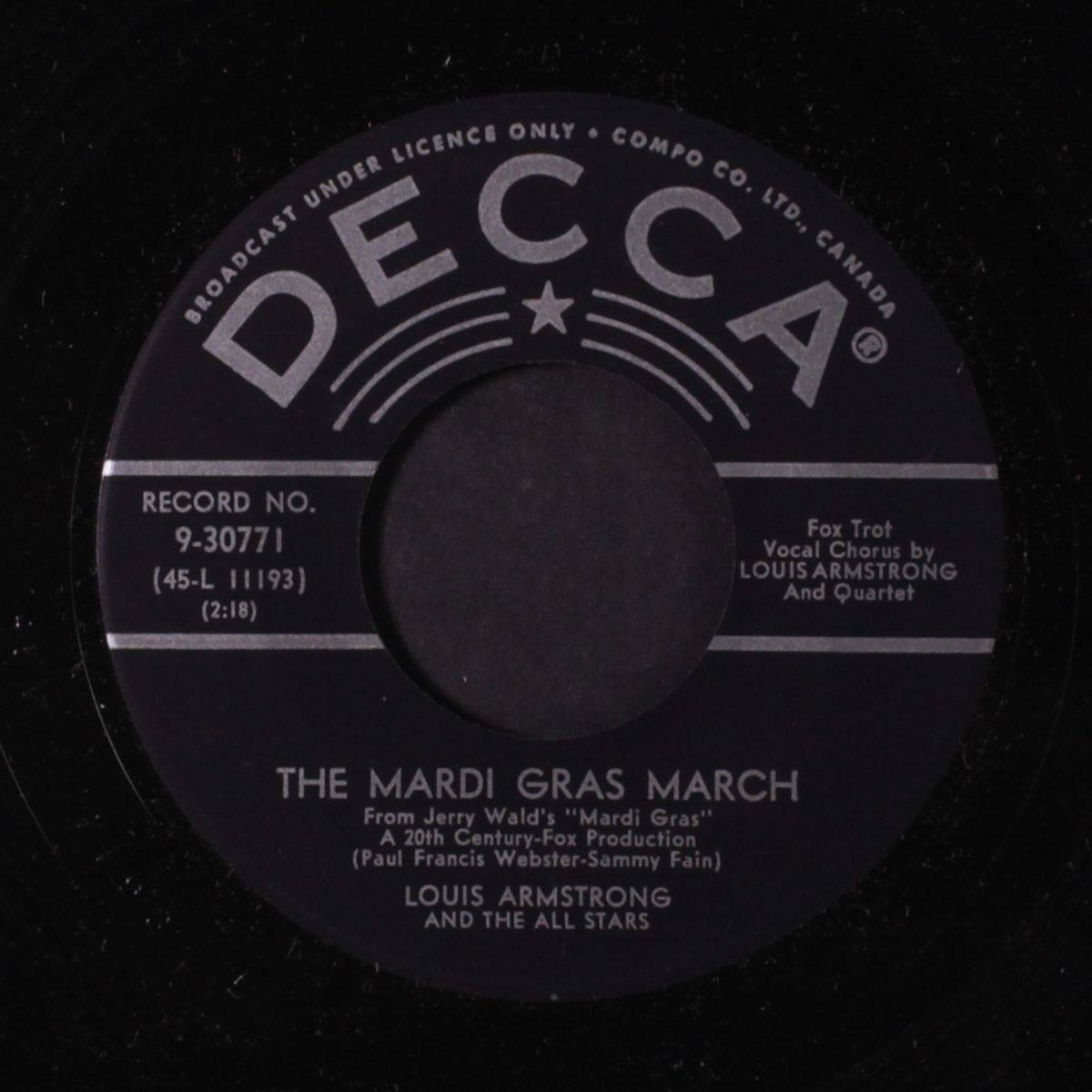 i love jazz / the mardi gras march by LOUIS ARMSTRONG