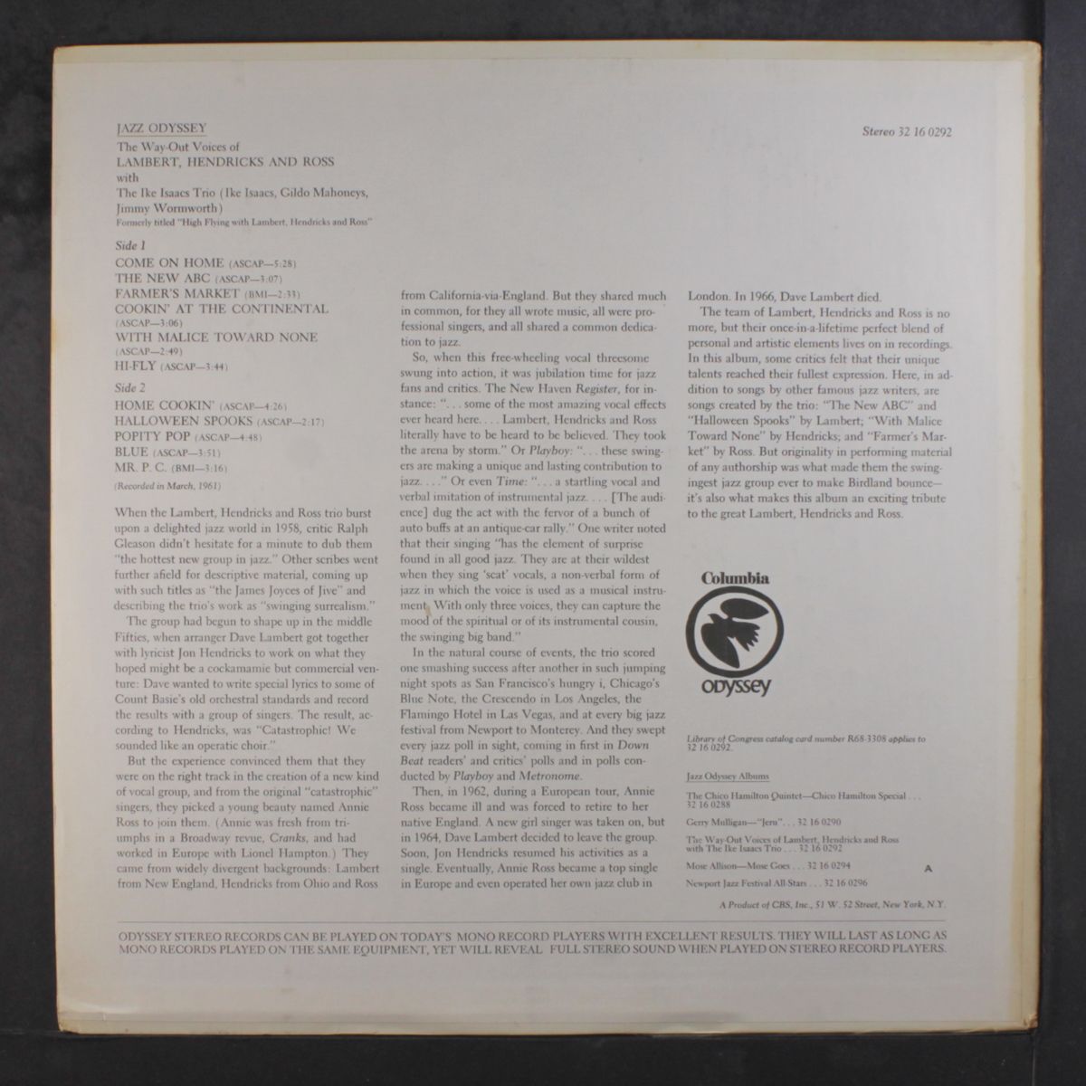 the way-out voices of by LAMBERT, HENDRICKS & ROSS