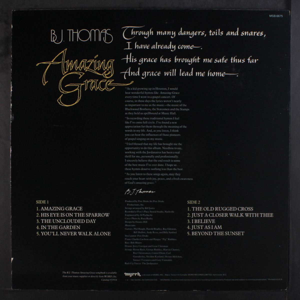 amazing grace by B.J. THOMAS