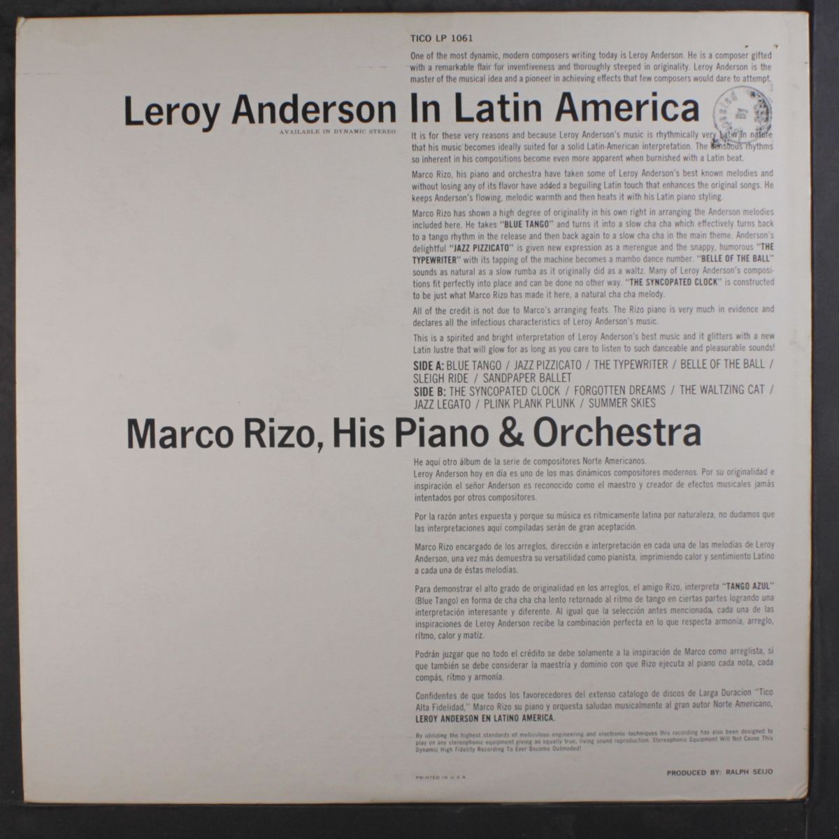leroy anderson in latin america by MARCO RIZO