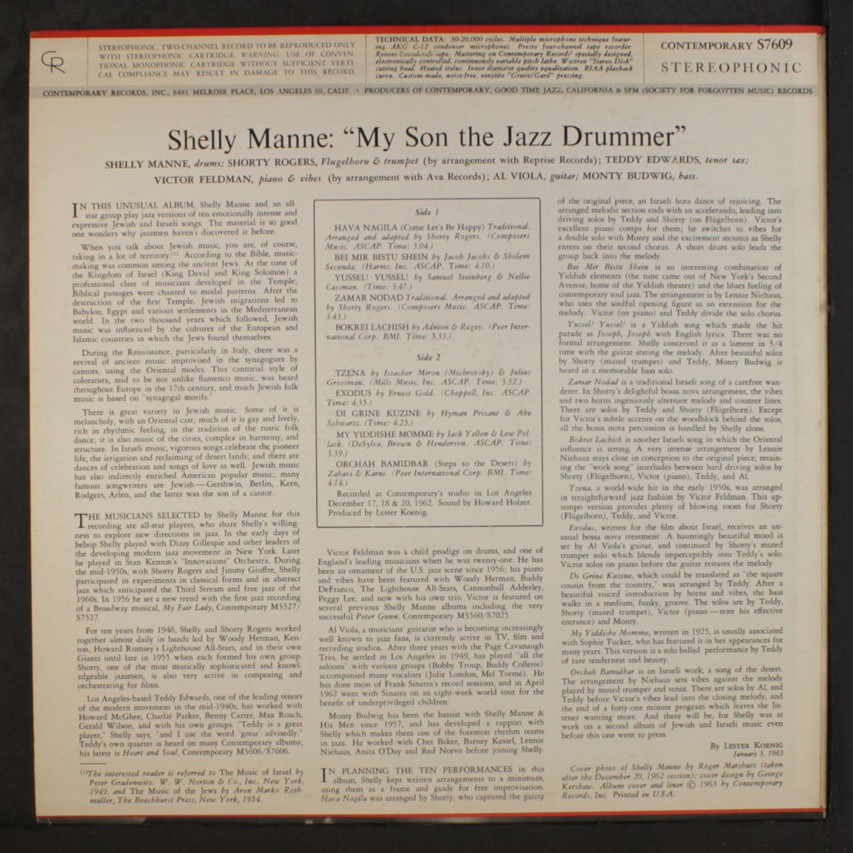 my son the jazz drummer by SHELLY MANNE