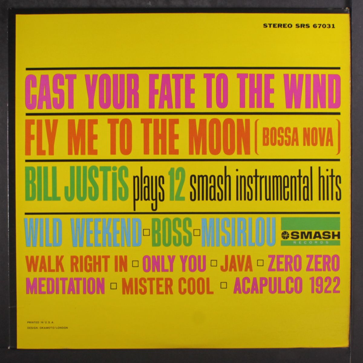 plays 12 smash instrumental hits by BILL JUSTIS