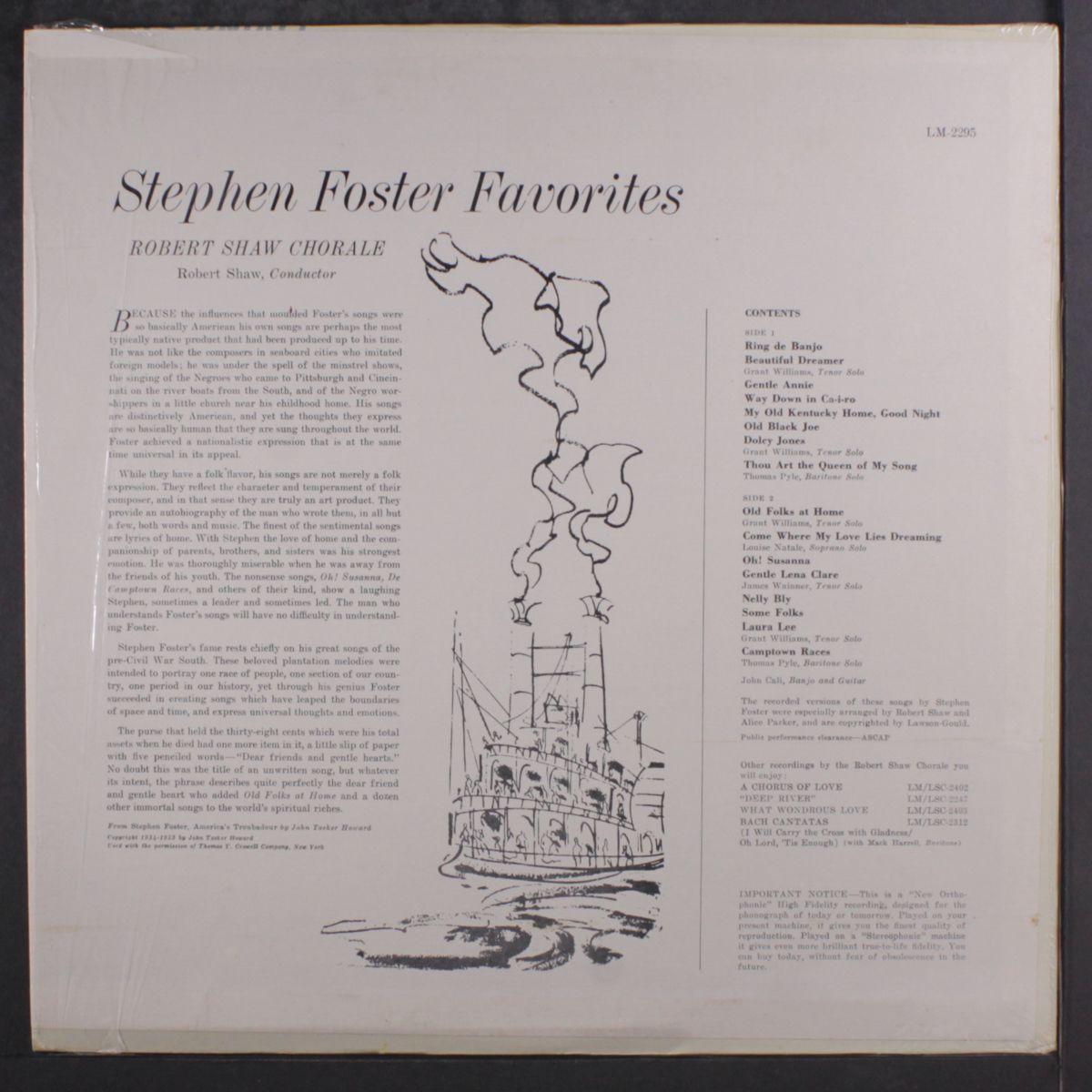 stephen foster favorites by ROBERT SHAW CHORALE
