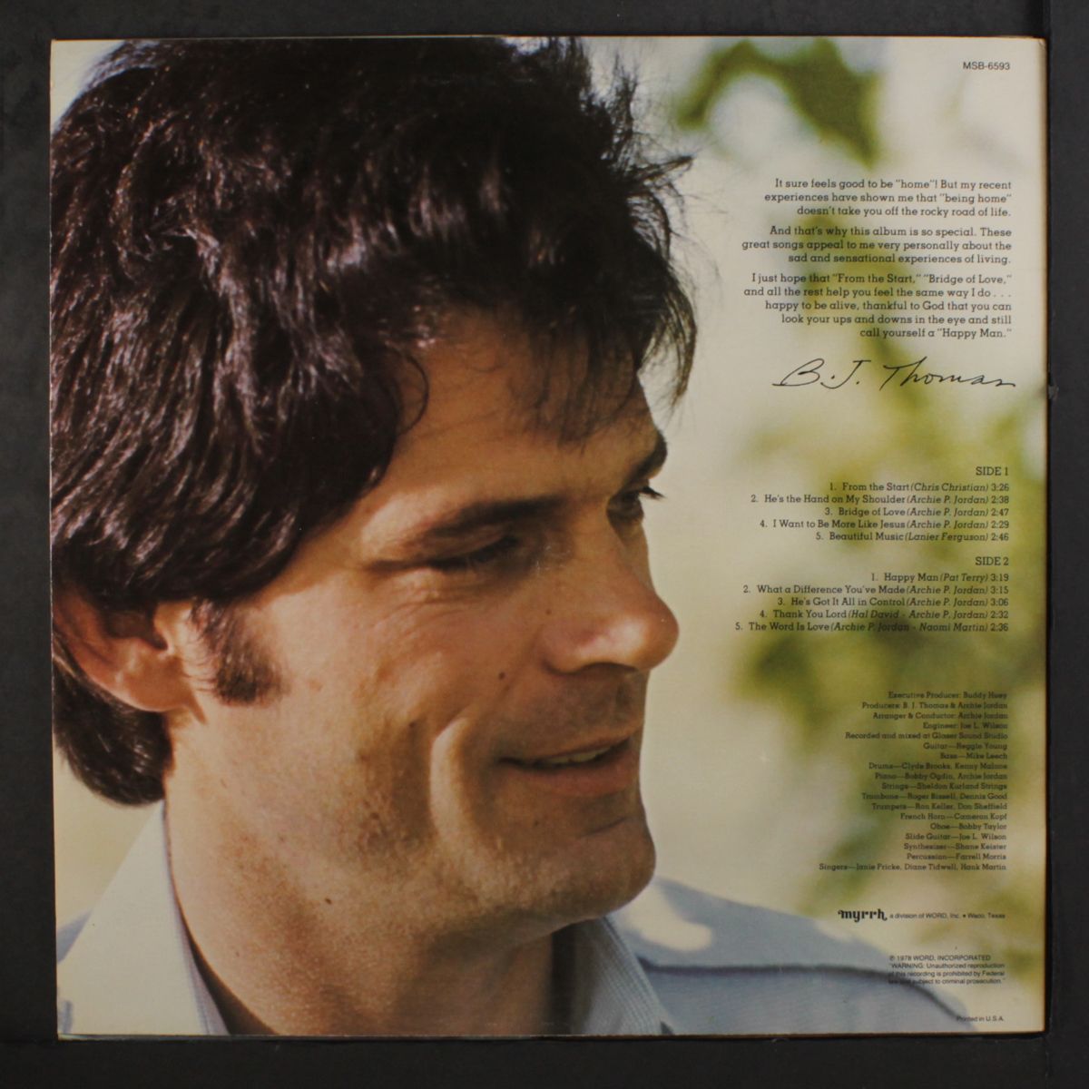 happy man by B.J. THOMAS