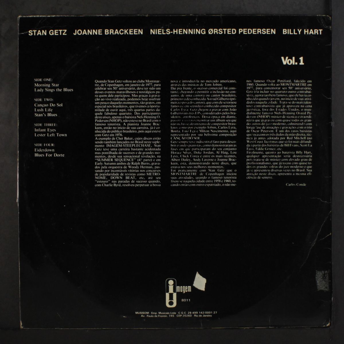 live at montmarte, vol. 1 by STAN GETZ