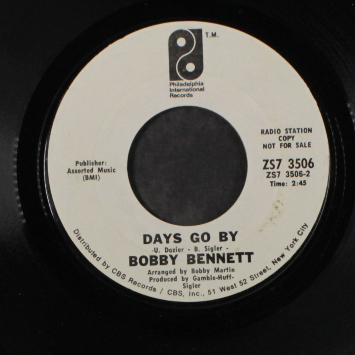days go by / bumble bee (sting me) by BOBBY BENNETT