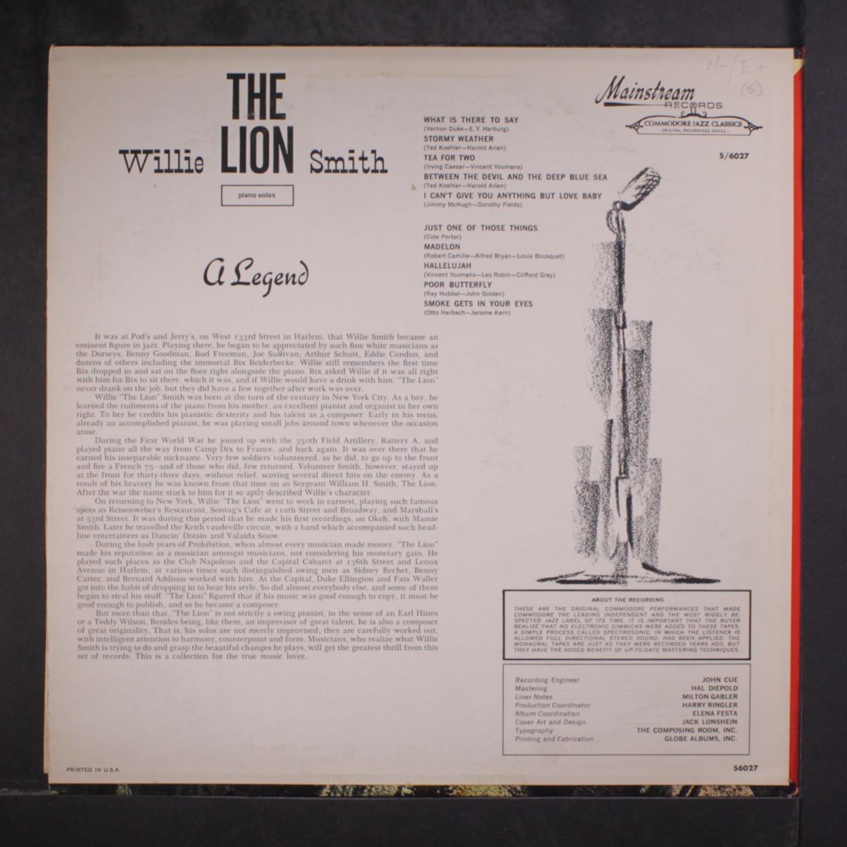 a legend by WILLIE "THE LION" SMITH
