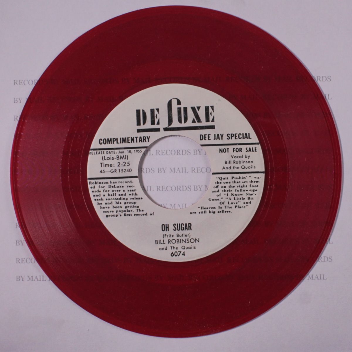 love of my life / oh sugar by BILL ROBINSON & QUAILS