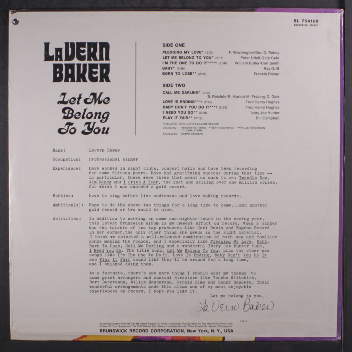let me belong to you by LAVERN BAKER