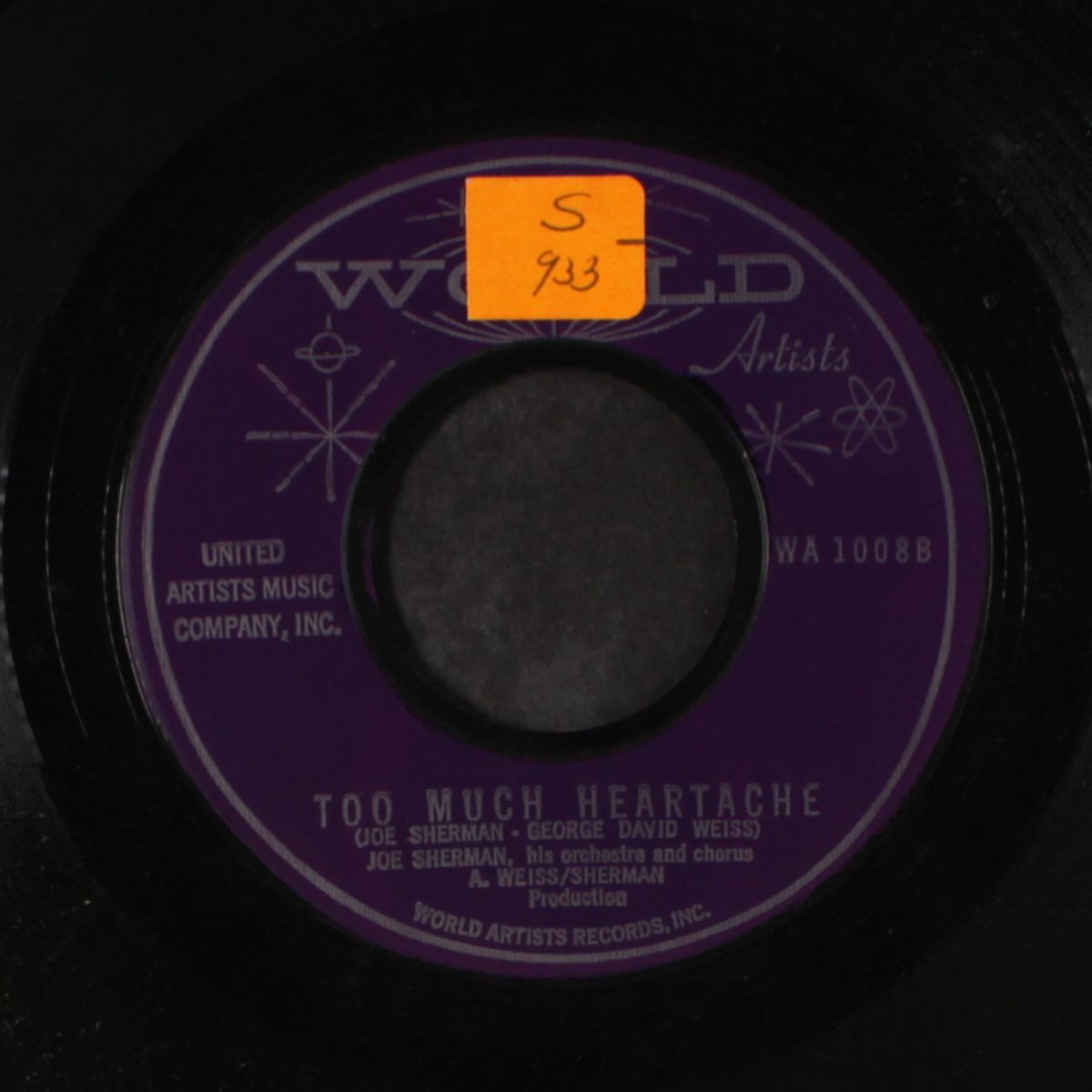 toys in the attic / too much heartache by JOE SHERMAN