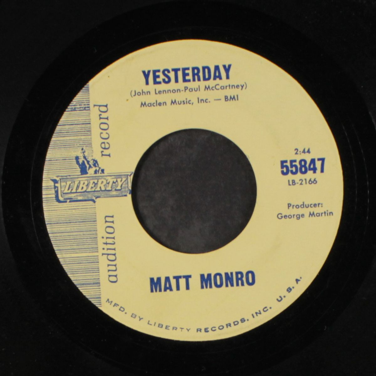yesterday / just yesterday by MATT MONRO