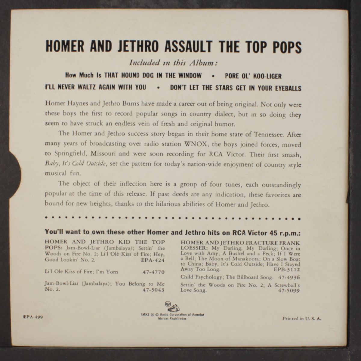 assault the top pops by HOMER & JETHRO