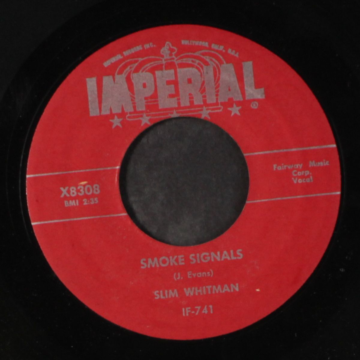 smoke signals / curtain of tears by SLIM WHITMAN