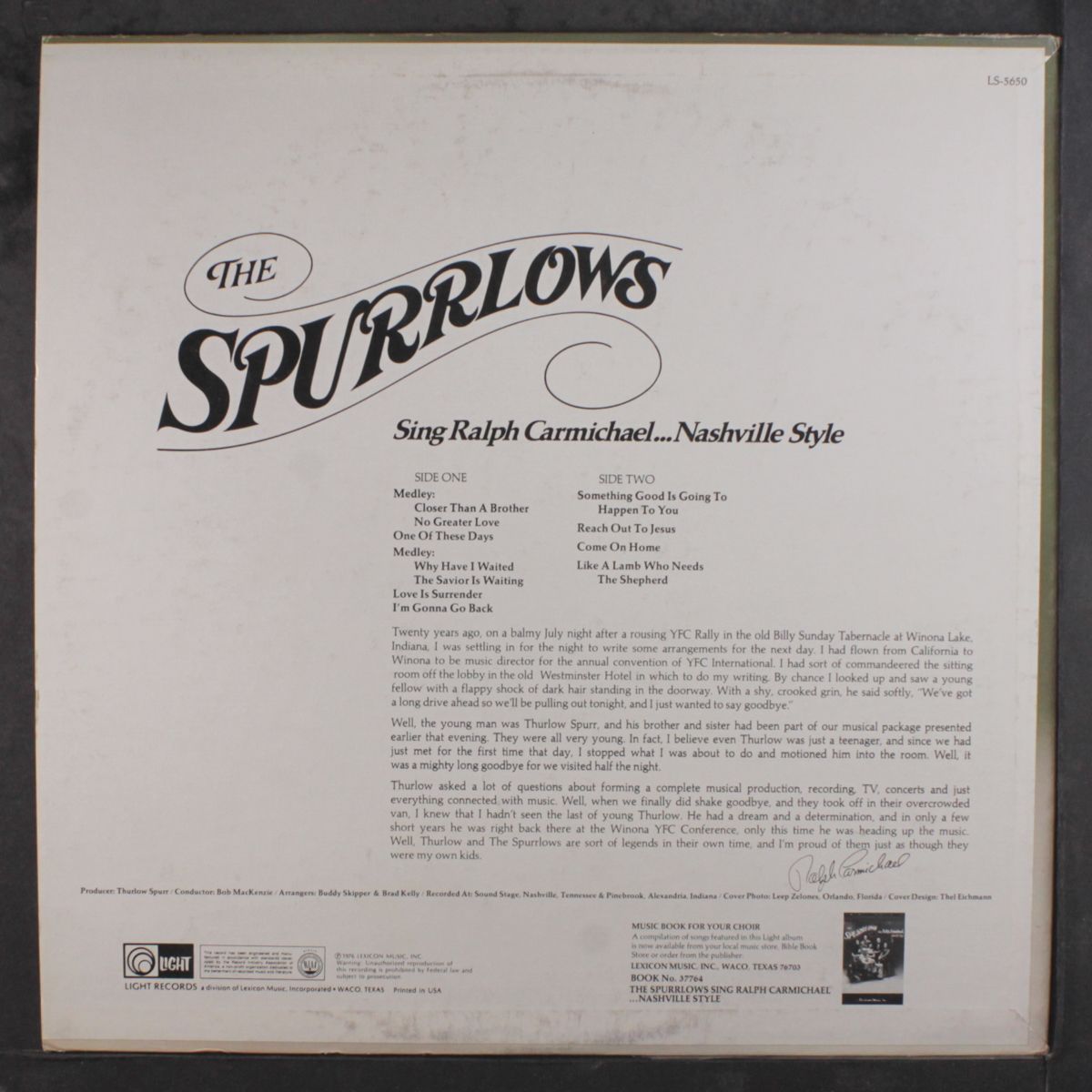 sing ralph carmichael by SPURRLOWS