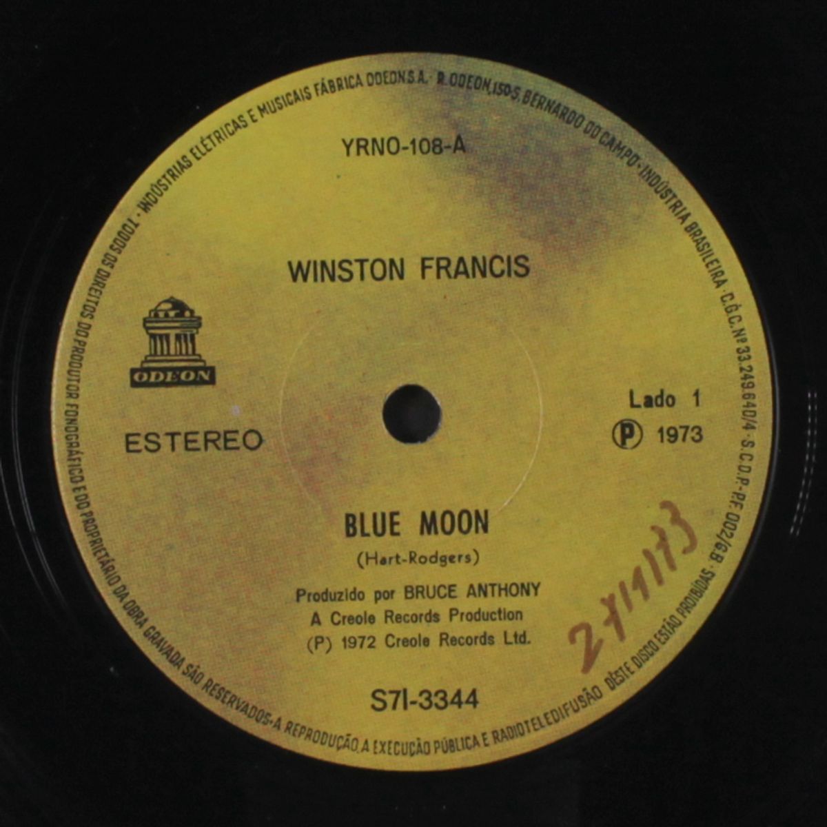 blue moon / now that i'm a man by WINSTON FRANCIS