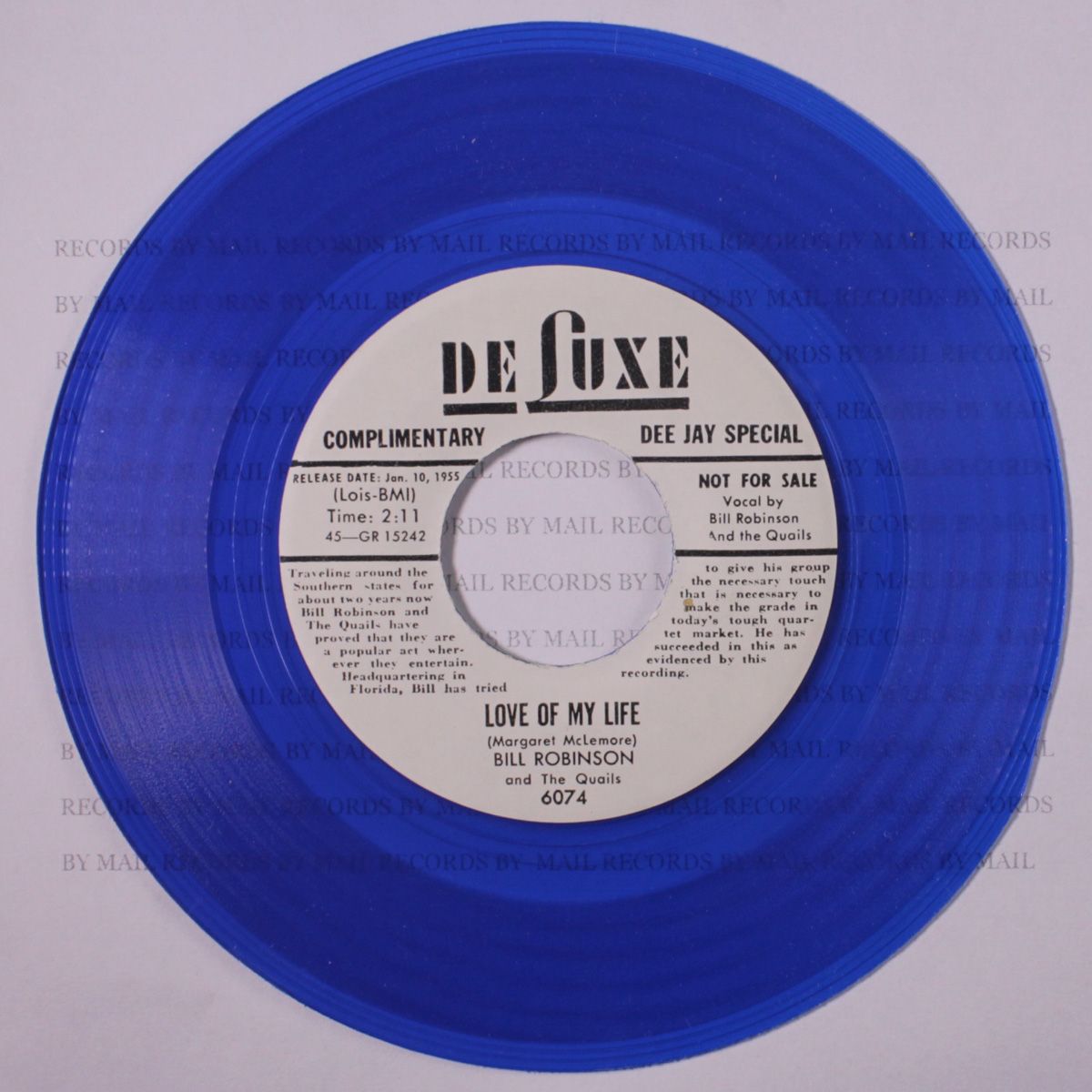 love of my life / oh sugar by BILL ROBINSON & QUAILS