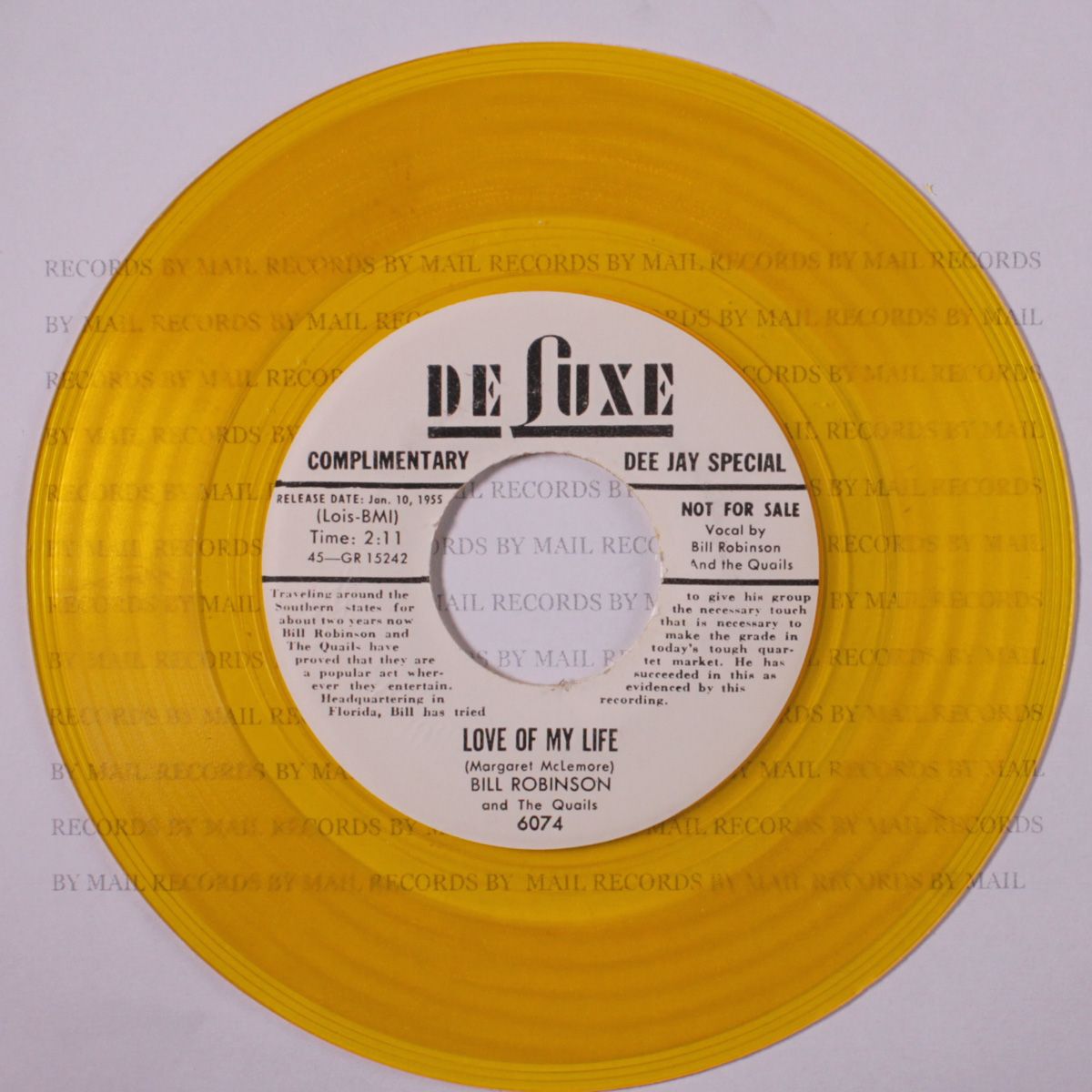 love of my life / oh sugar by BILL ROBINSON & QUAILS