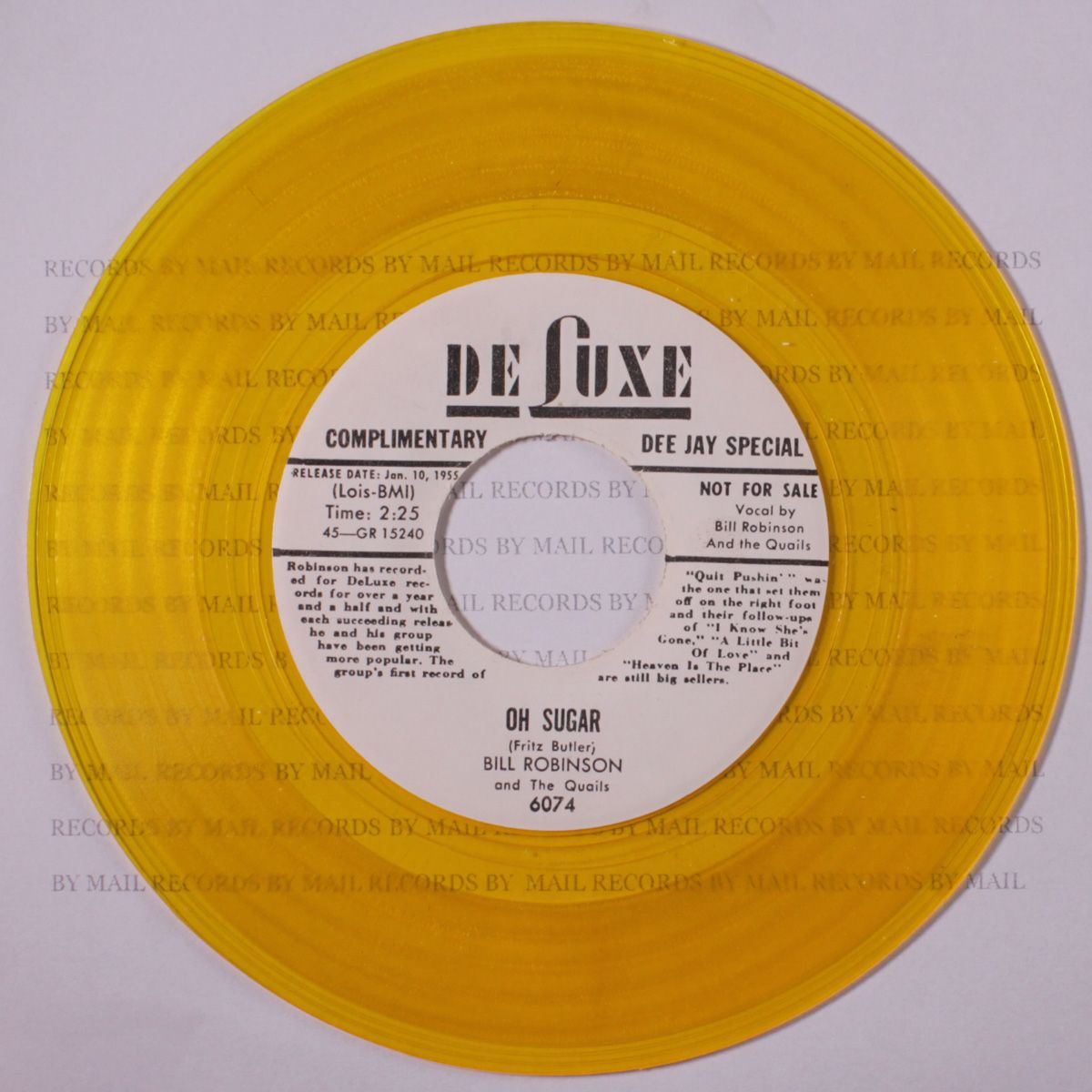 love of my life / oh sugar by BILL ROBINSON & QUAILS