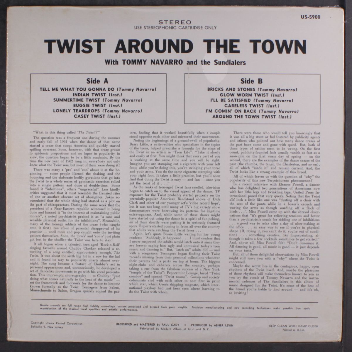 twist around the town by TOMMY NAVARRO & SUNDIALERS