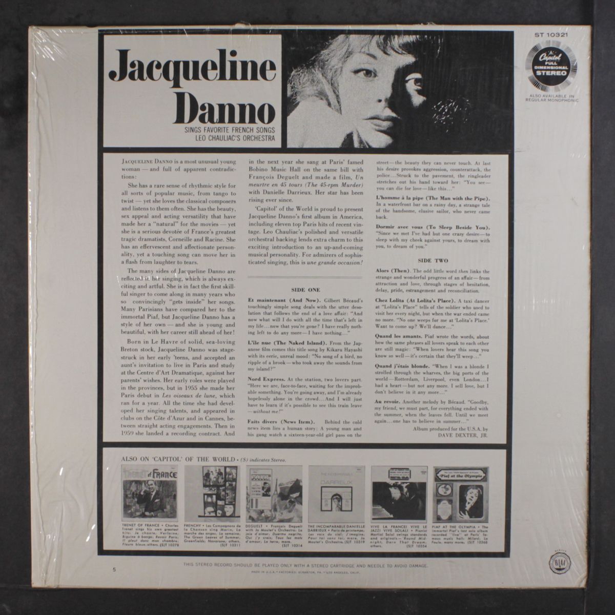 sings favorite french songs by JACQUELINE DANNO