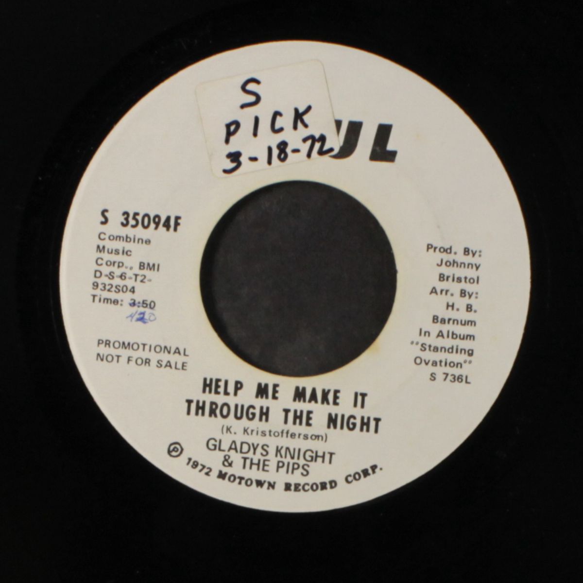 help me make it through the night / short by GLADYS KNIGHT & PIPS