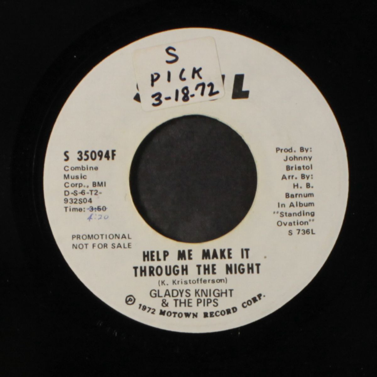 help me make it through the night / short by GLADYS KNIGHT & PIPS