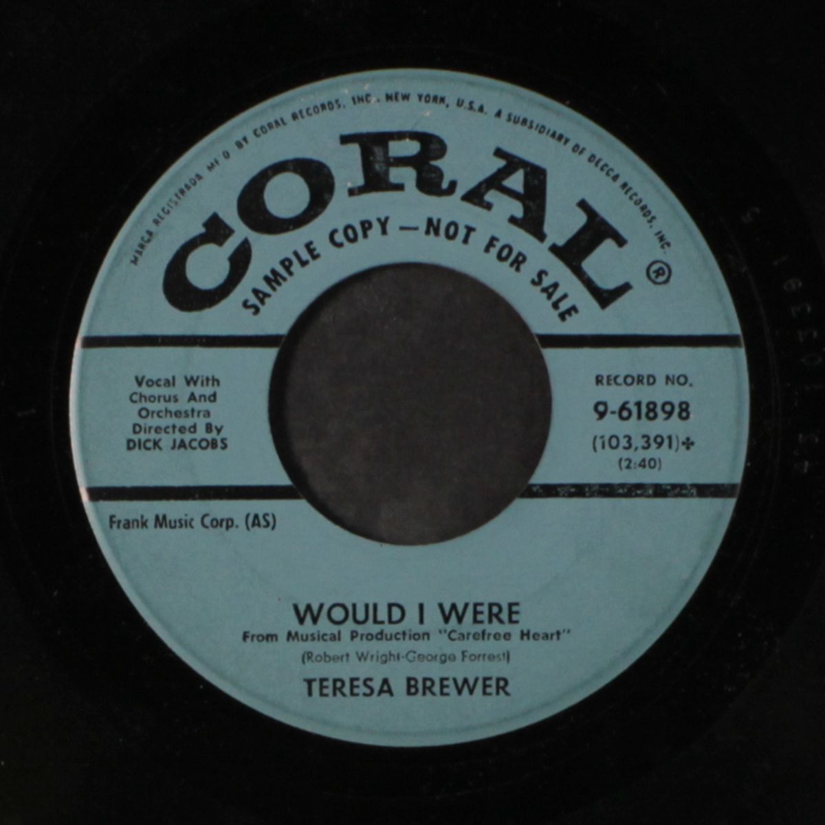 you send me / would i were by TERESA BREWER