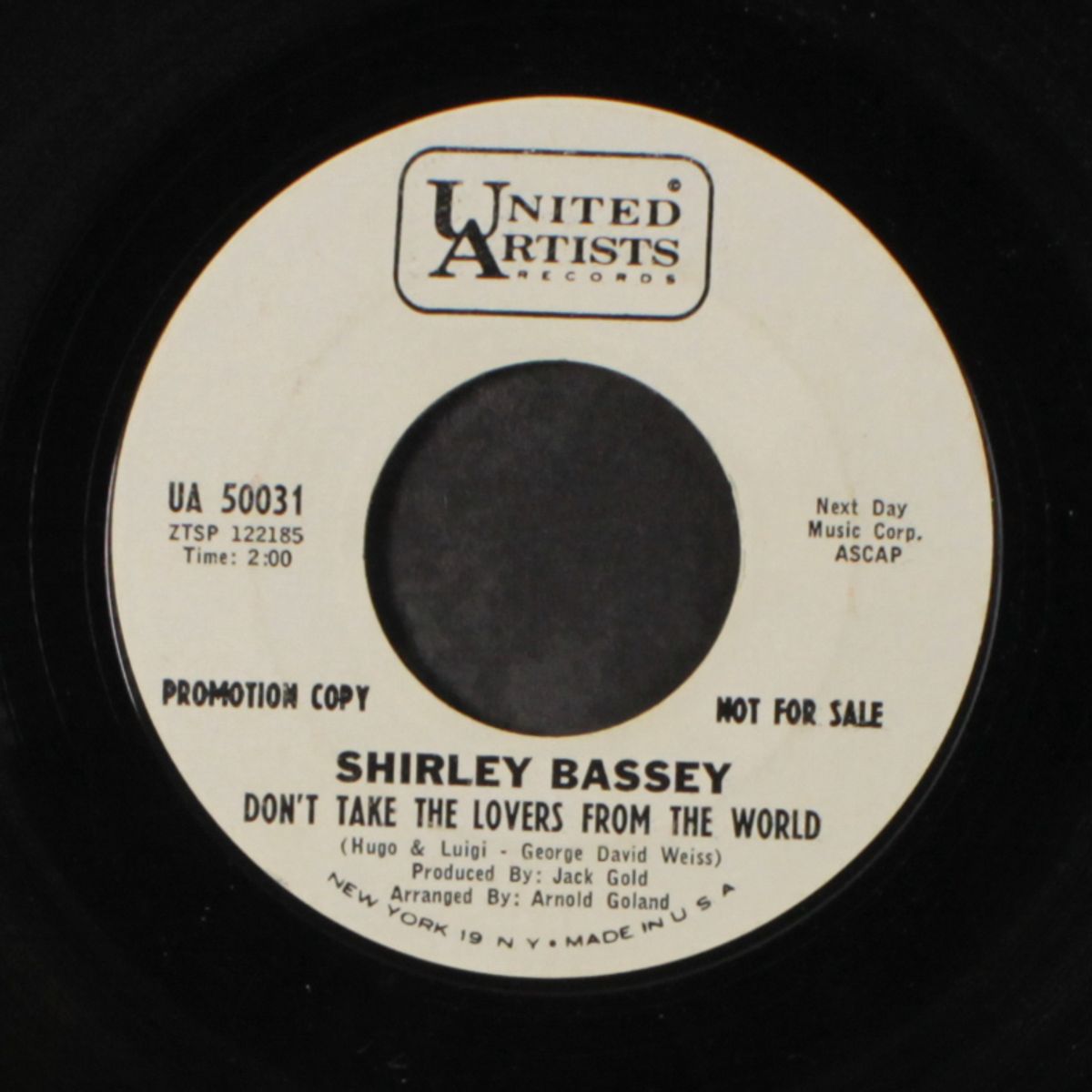 don't take the lovers from the world / take away by SHIRLEY BASSEY