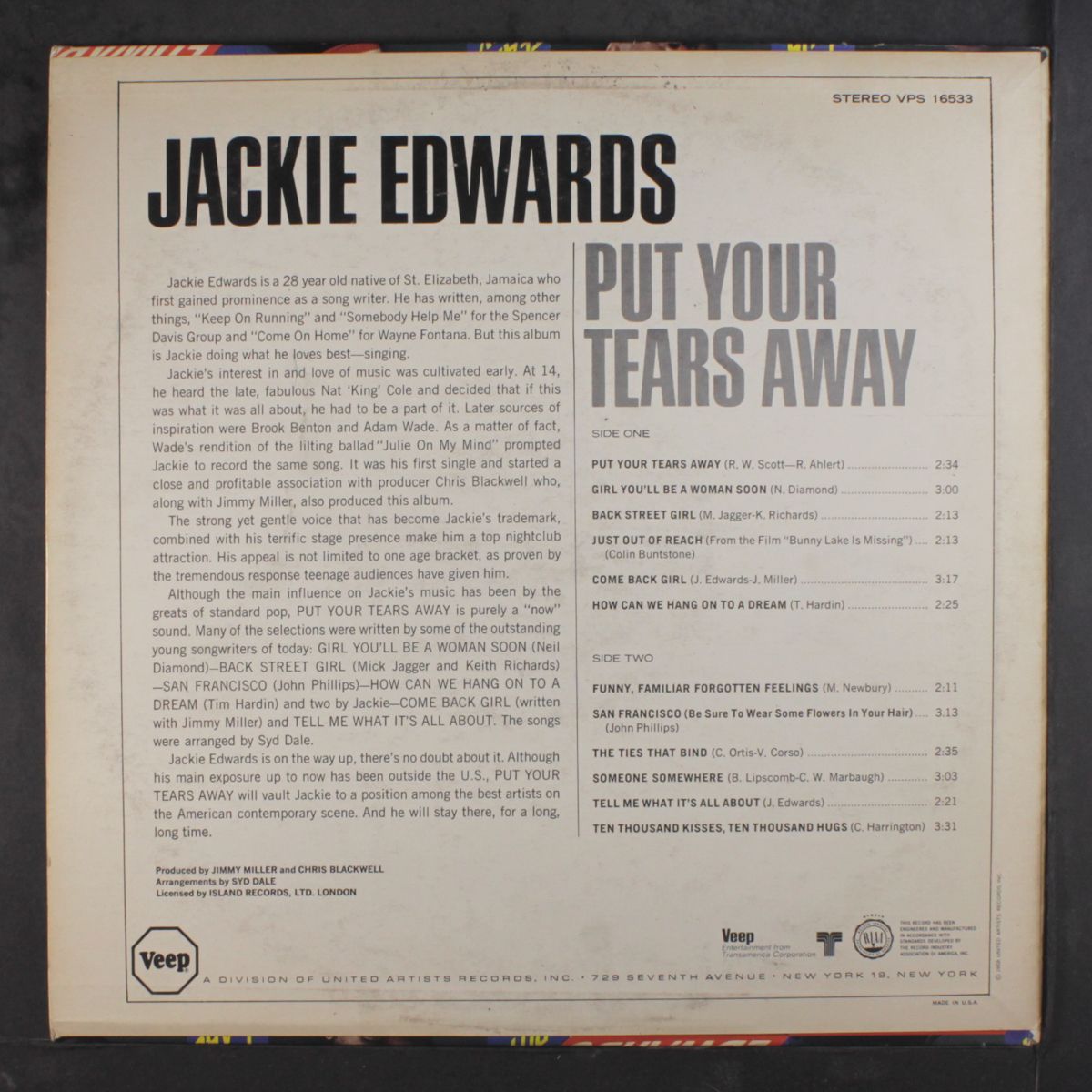 put your tears away by JACKIE EDWARDS