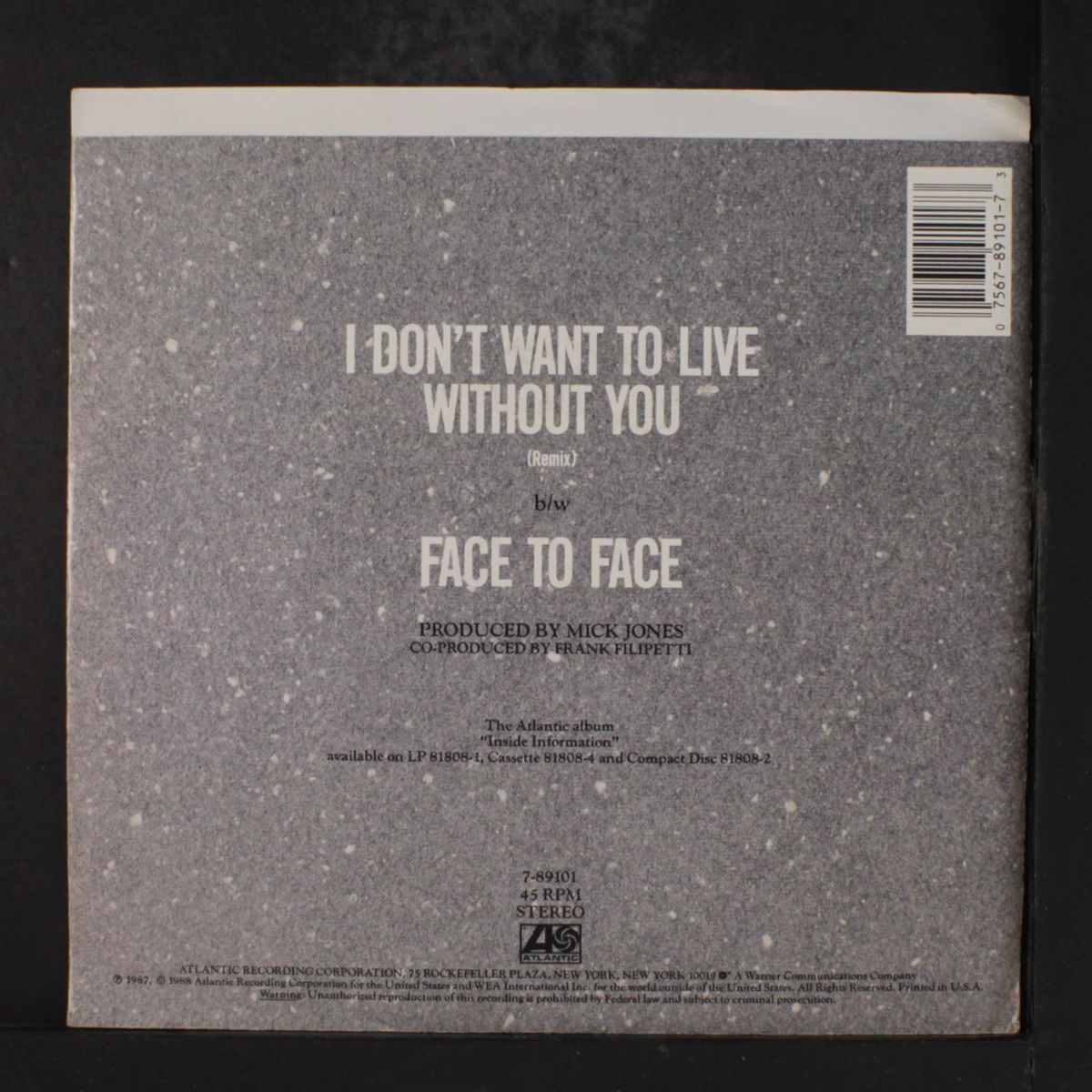 i don't want to live without you / same by FOREIGNER