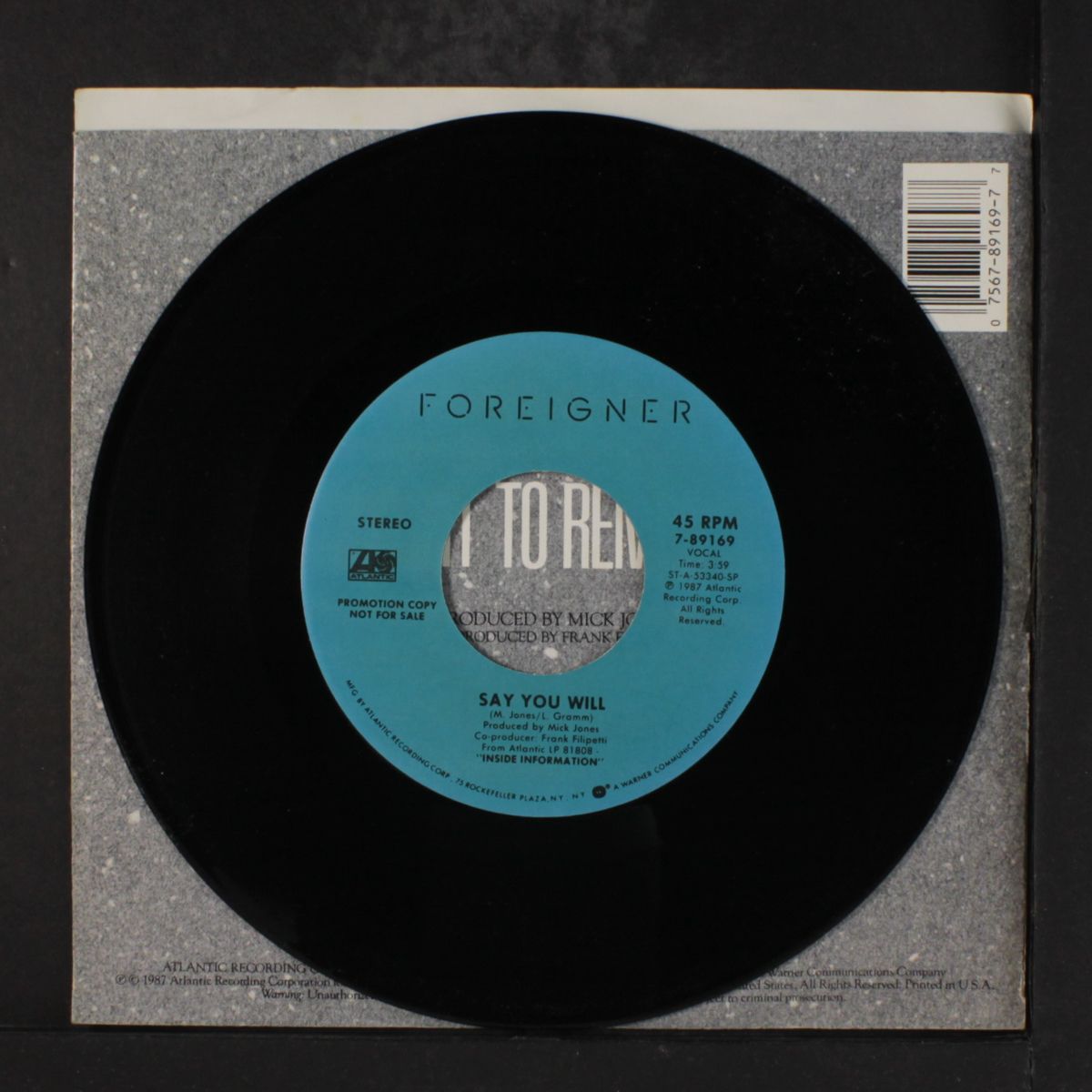 say you will / same by FOREIGNER