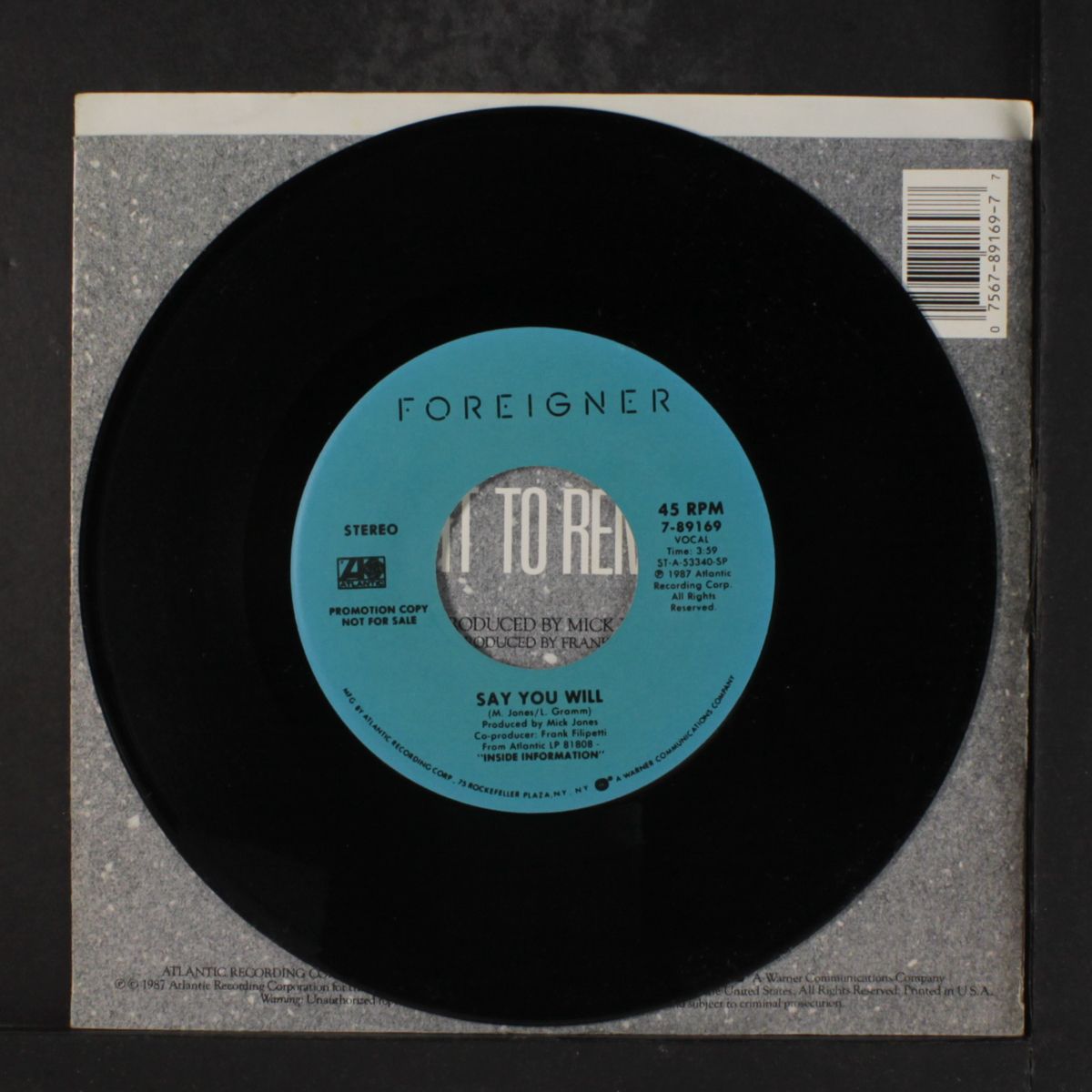 say you will / same by FOREIGNER