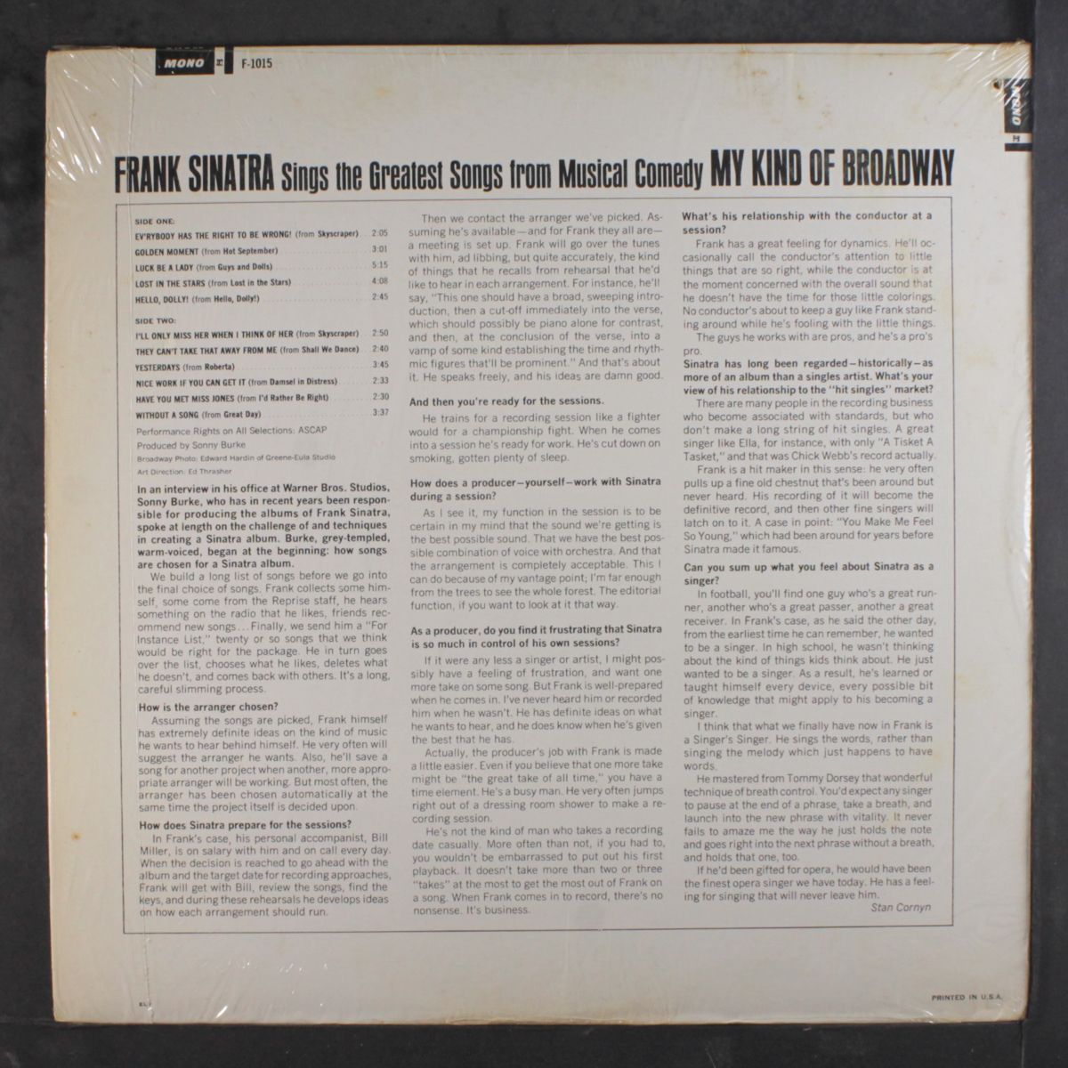 my kind of broadway by FRANK SINATRA