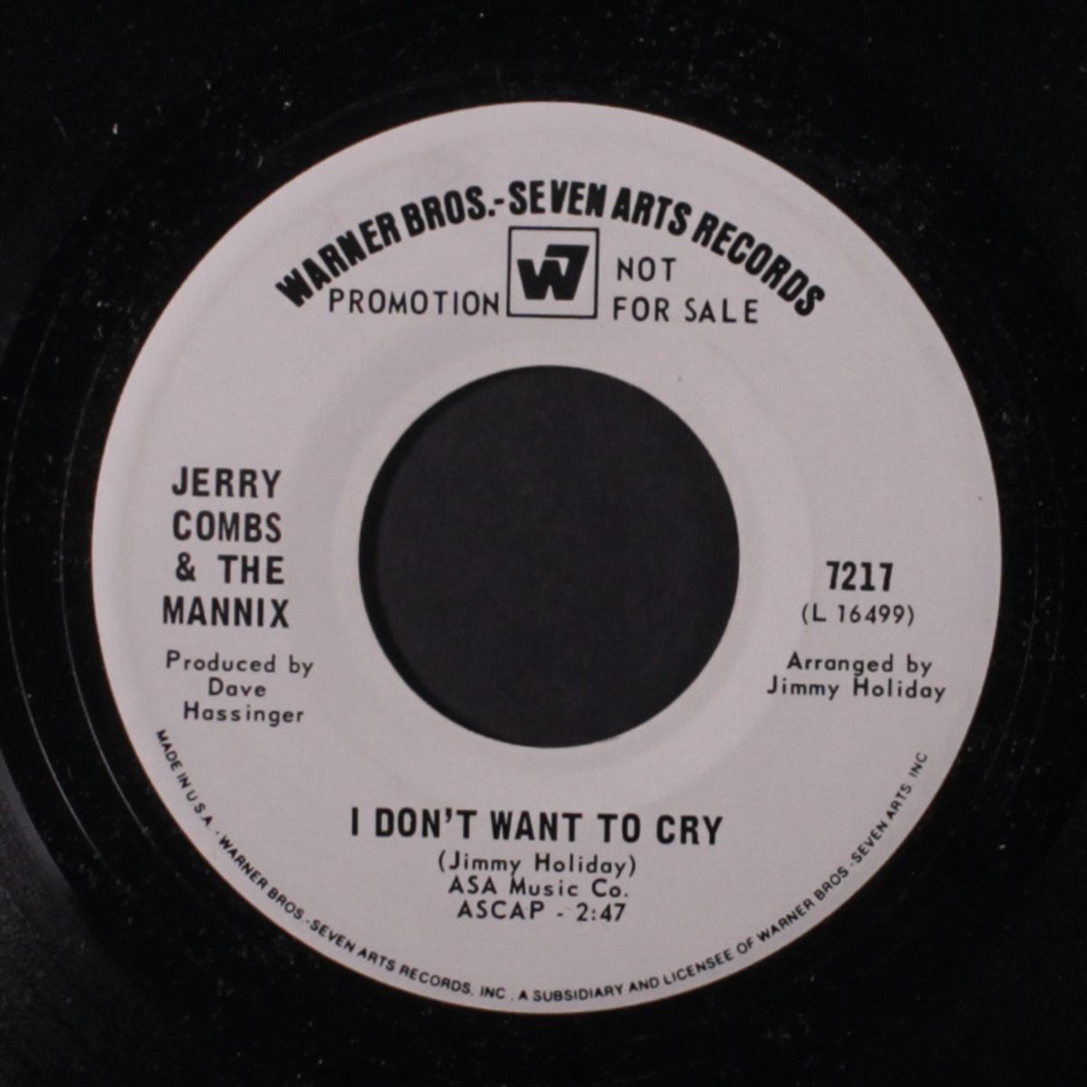 it takes a whole lot of woman / i don't want to cry by JERRY COMBS & MANNIX