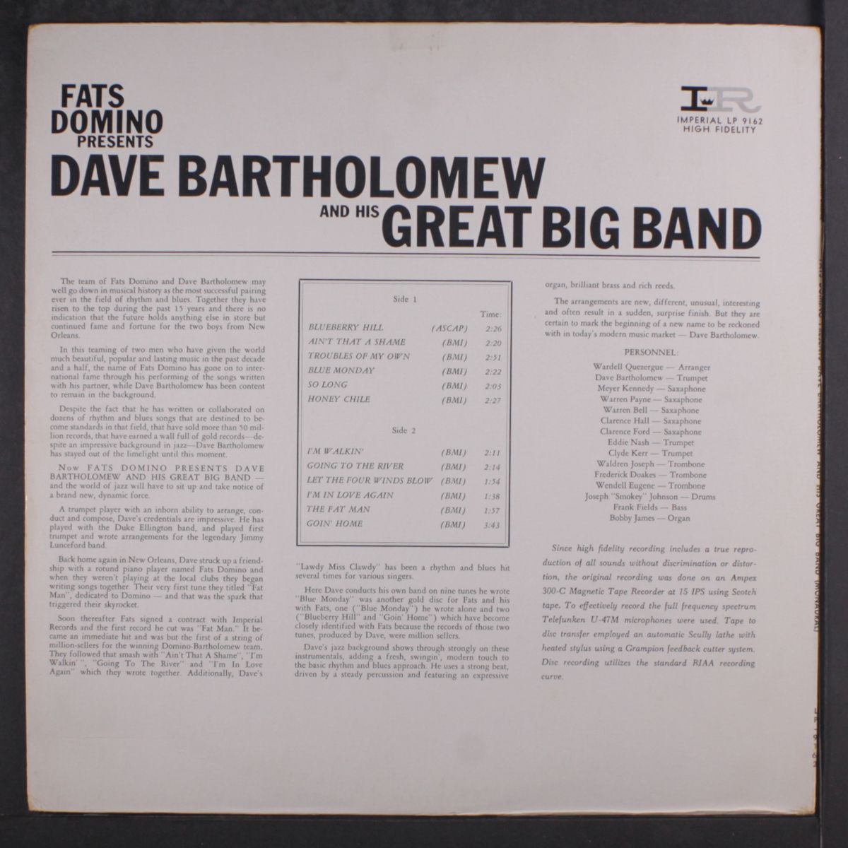 fats domino presents by DAVE BARTHOLOMEW