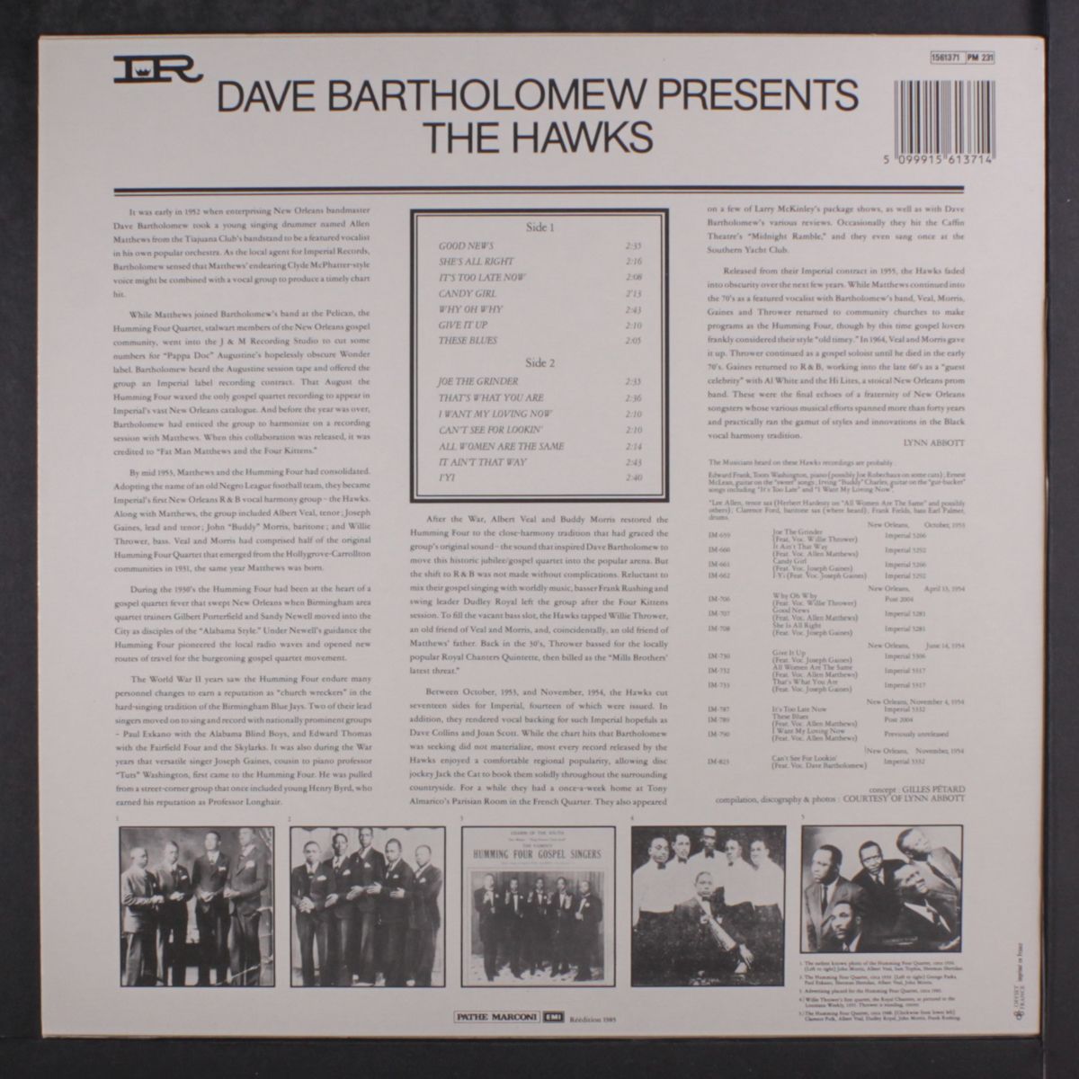 presents the hawks by DAVE BARTHOLOMEW