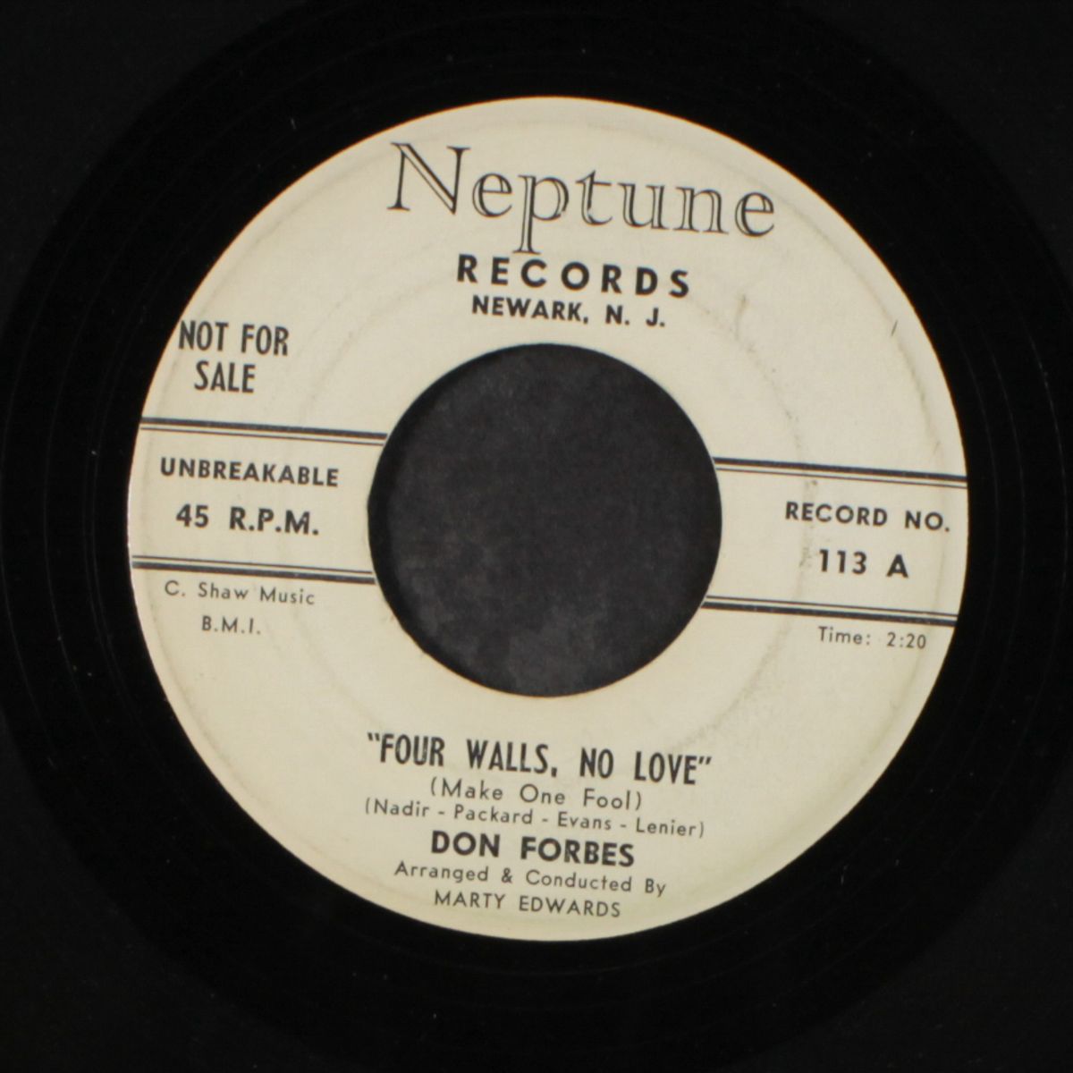 four walls, no love / my true love by DON FORBES