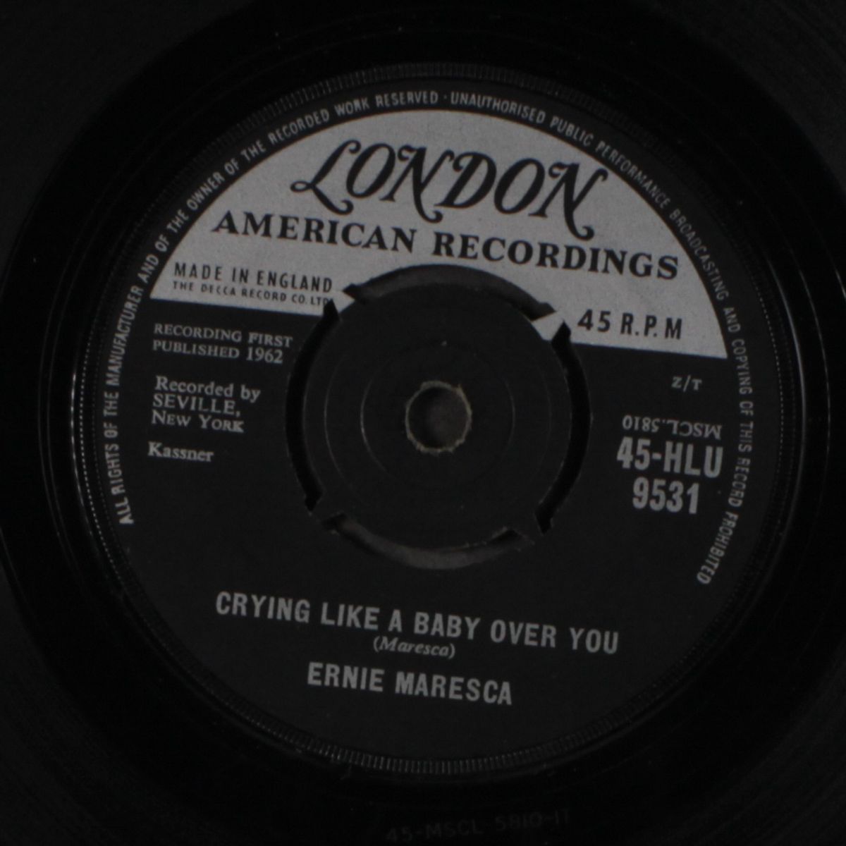 shout shout / crying like a baby over you by ERNIE MARESCA
