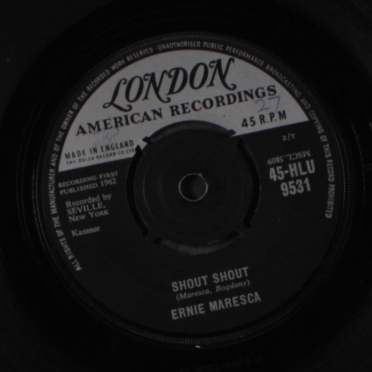 shout shout / crying like a baby over you by ERNIE MARESCA