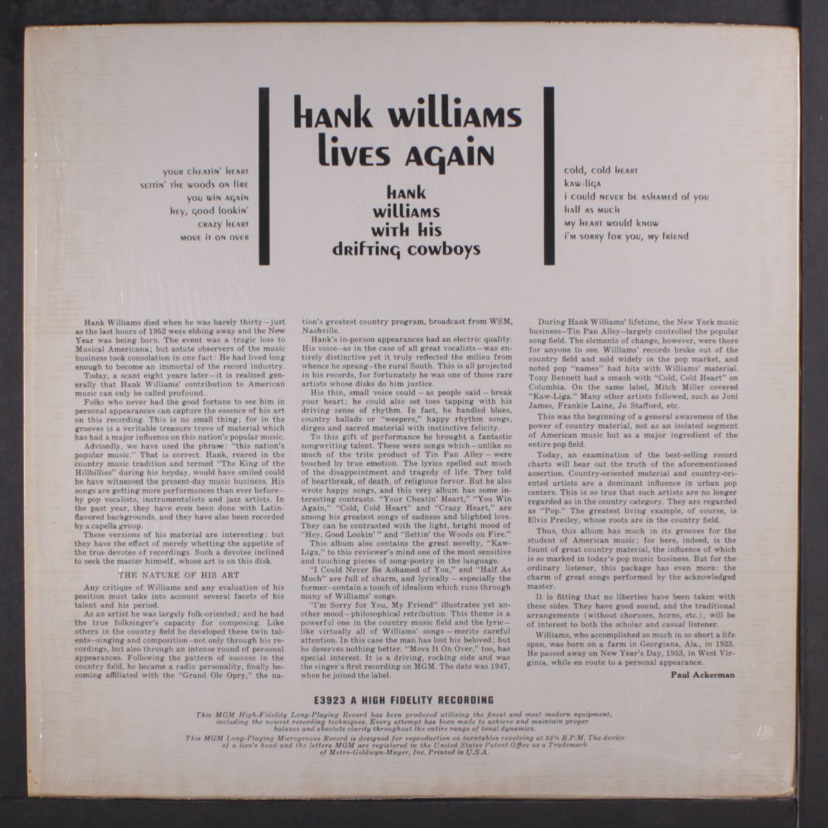 lives again by HANK WILLIAMS