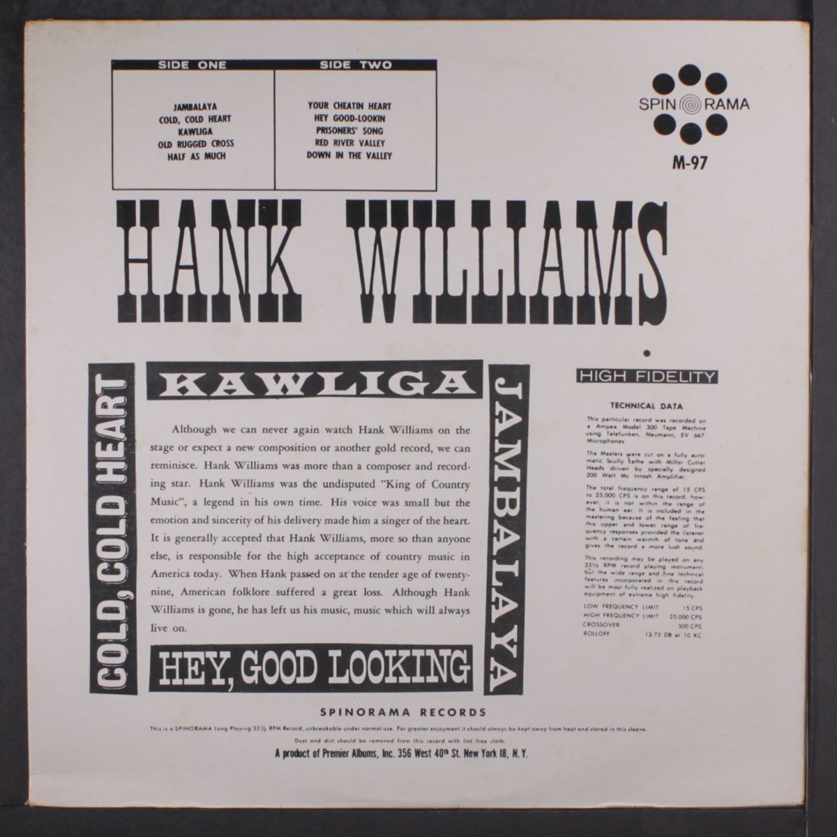 a vocal tribute to hank williams by BOB JONES