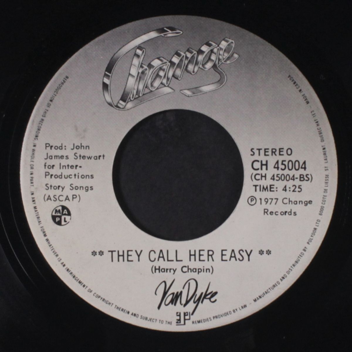 ridin' high / they call her easy by VAN DYKE