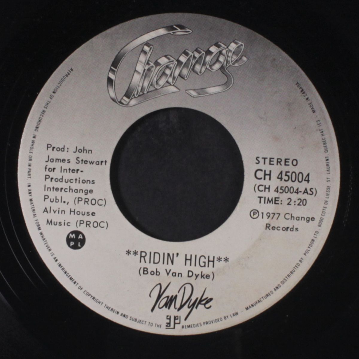 ridin' high / they call her easy by VAN DYKE