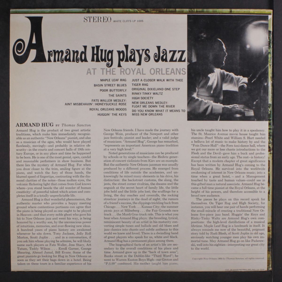 plays jazz at the royal orleans by ARMAND HUG