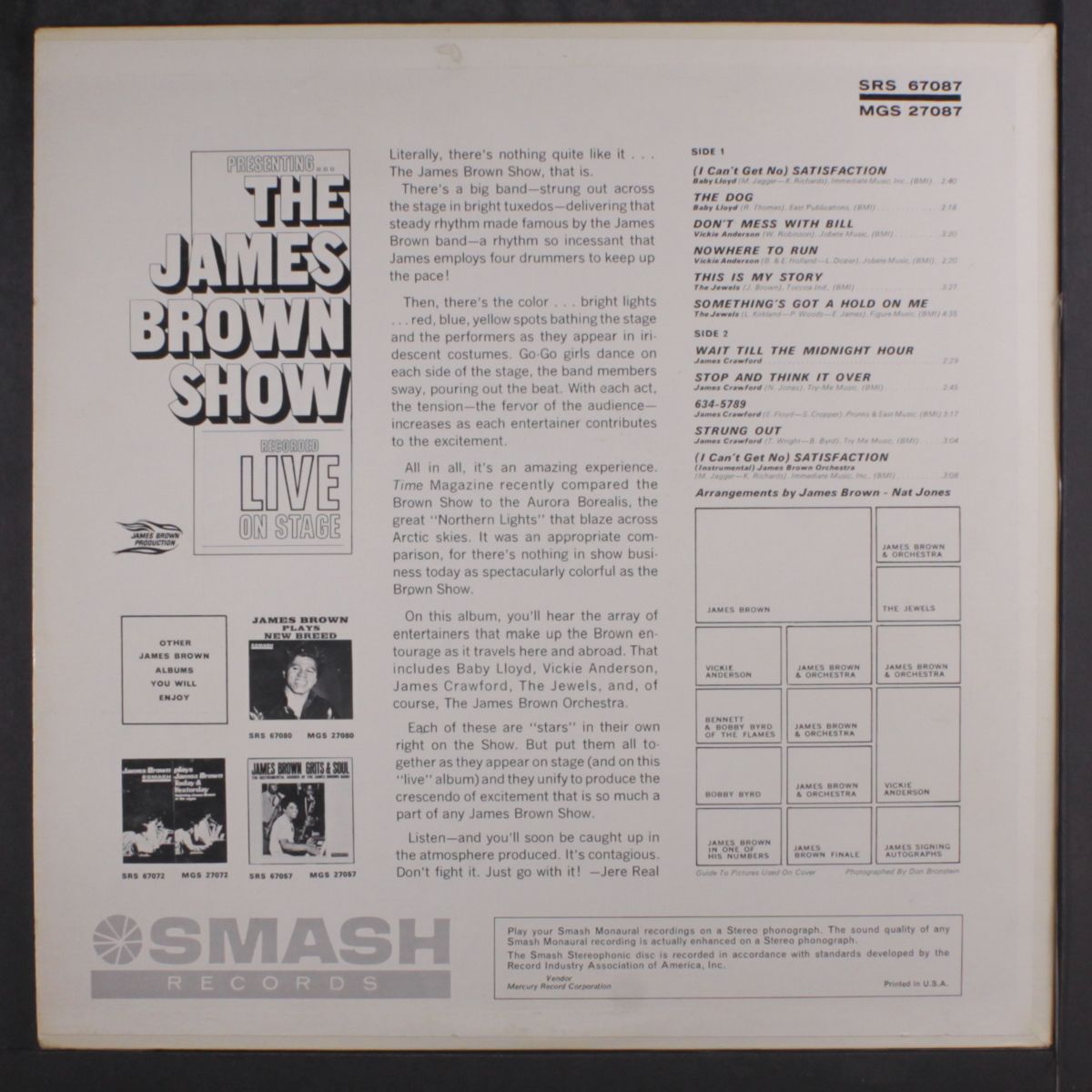 the show - recorded live on stage by JAMES BROWN