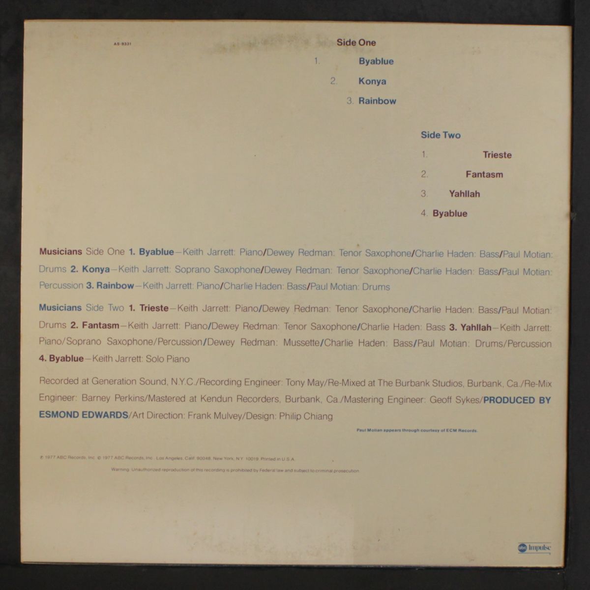 byablue by KEITH JARRETT