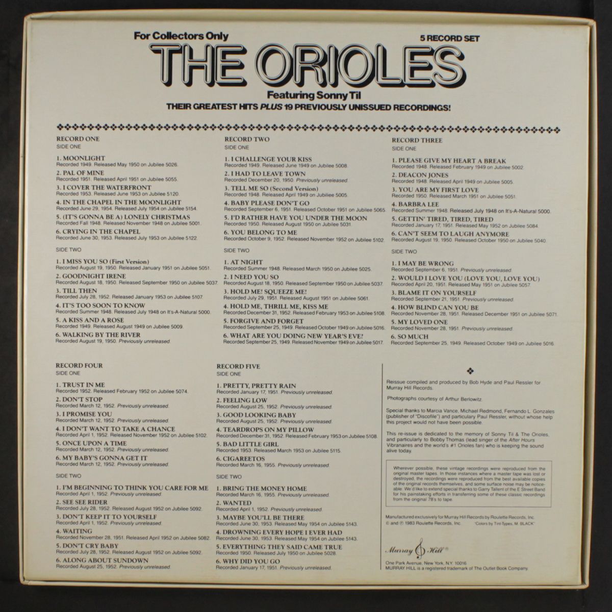 for collectors only by ORIOLES