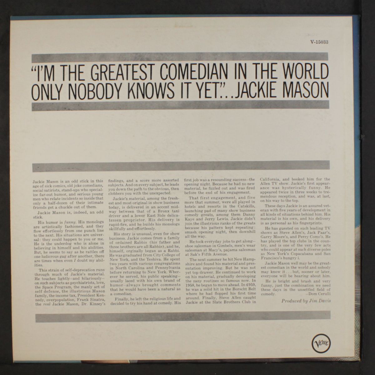i'm the greatest comedian in the world by JACKIE MASON